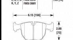 Колодки тормозные HB325F.720 HAWK HPS передние BMW X5 E53 / M5 E39 / E39