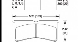 Колодки тормозные HB521V.800 HAWK DTC-50; Wilwood BB SL 7420 20mm
