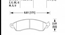 Колодки тормозные HB111EE.610 HAWK Blue 42; PBR GM, Mustang 16mm