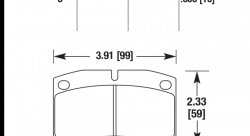 Колодки тормозные HB653U.606 HAWK DTC-70 Corsa A, Kadett 15 mm