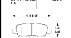Колодки тормозные HB370Z.559 HAWK PC задние INFINITI FX / G / M ; Nissan 350Z