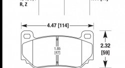 Колодки тормозные HB587U.630 HAWK DTC-70 AP Racing 16 mm