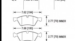 Колодки тормозные HB743Z.795 HAWK PC; 20mm перед  MB E W211; M W164; R W251; G W463; GL W164