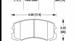 Колодки тормозные HB438E.606 HAWK Blue 9012; Mitsibishi Lancer 16mm