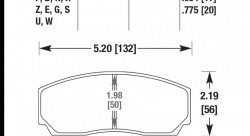 Колодки тормозные HB110E.775 HAWK Blue 9012; AP Racing, Alcon, Proma 4 порш; HPB тип 2, Rotora, 20mm