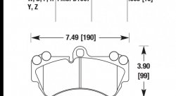Колодки тормозные HB512F.605 HAWK HPS передние PORSCHE Cayenne (955); VW Touareg 330 мм; HPB тип 4