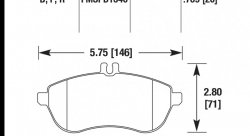 Колодки тормозные HB752B.769 HAWK Street 5.0 перед MB C W204; E W212; SLK R172