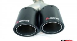 Насадка на глушитель, двойная, AKRAPOVIC карбон, D посадочный 51 мм / наруж 90 мм, ПРАВ. AC25190R
