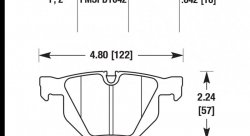 Колодки тормозные HB458F.642 HAWK HPS задние BMW 5 (E60,E61), 6 (E63,64), X5 (E70), X6 (E71)