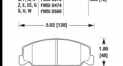 Колодки тормозные HB218Z.583 HAWK PC передние Honda