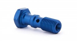 Болт (штуцер) двойной для banjo M10x1.25 L=30 mm алюминий СИНИЙ, Goodridge 993-03-32DBU