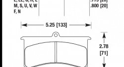 Колодки тормозные HB101L.800 HAWK MT-4 Wilwood SL, AP Racing, Outlaw 20 mm