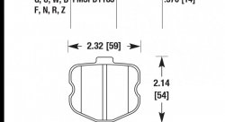 Колодки тормозные HB531N.570 HAWK HP Plus  Corvette Z06 2006-2013