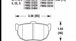 Колодки тормозные HB262S.540 HAWK HT-10 Nissan (Rear) 14 mm