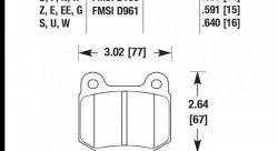 Колодки тормозные HB180E.640 HAWK Blue 9012 BMW (Rear) 16 mm