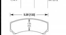 Колодки тормозные HB718U.654 HAWK DTC-70; HB110 W/ 42MM RAD DEPTH 17mm