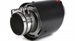 Насадка на глушитель, дизайн AKRAPOVIC EVO карбон, D посадочный 63 мм / D наруж 114 мм AC163114EV