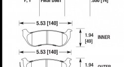 Колодки тормозные HB690Y.550 HAWK LTS; 14mm
