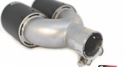 Насадка на глушитель, двойная, AKRAPOVIC карбон, D посадочный 57 мм / наруж 90 мм, ПРАВ