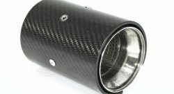 Насадка на глушитель, дизайн M Performance, карбон, D посадочный 62 мм / D наруж 90 мм крепеж винтом