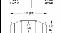 Колодки тормозные HB122G.980 HAWK DTC-60  ALCON CAR89 / AP RACING / Stop Tech ST-60
