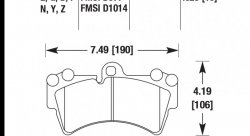 Колодки тормозные HB501Z.625 HAWK PC передние PORSCHE Cayenne (955) / Audi Q7 / VW Touareg