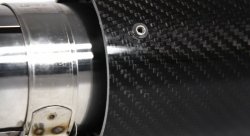 Насадка на глушитель, дизайн M-Style, карбон, D посадочный 63 мм / D наруж 90 мм, матовая нержавейка