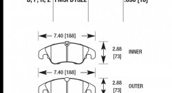 Колодки тормозные HB641Z.696 HAWK Perf. Ceramic Audi A5, A4 (1LA), Q5
