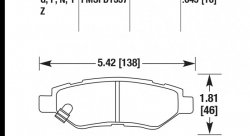 Колодки тормозные HB639G.645 HAWK DTC-60; Camaro / CTS (rear) 17mm