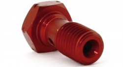 Болт (штуцер) для banjo M10x1.25 L=20mm алюминий КРАСНЫЙ, Goodridge 992-03-32D