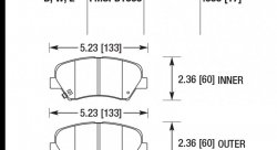 Колодки тормозные HB735W.666 HAWK DTC-30; Hyundai Veloster (Front) 17mm