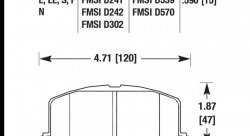 Колодки тормозные HB191E.590 HAWK Blue 9012 Toyota 15 mm