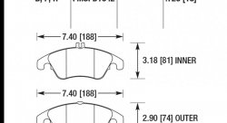 Колодки тормозные HB754R.726 HAWK Street Race; MB SLK R172; CLS C218; E W212; 19mm