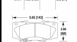 Колодки тормозные HB703Y.665 HAWK LTS передние TOYOTA HILUX 2005->