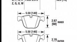 Колодки тормозные HB630F.626 HAWK HPS задние BMW 5 (E60), M3 (E92),  M5, (E63) All, 7 (E65, E66) All
