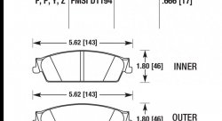 Колодки тормозные HB568F.666 HAWK HPS Cadillac Escalade, Chevrolet Silverado, Suburban задние