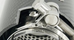 Насадка на глушитель, дизайн M Performance, карбон, D посадочный 68 мм / D наруж 90 мм крепеж хомут