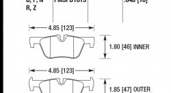 Колодки тормозные HB749N.648 HAWK HP PLUS; 17mm BMW F20 F22 F30 F31 F32 F33 F34 F36