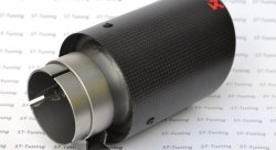 Насадка на глушитель, дизайн AKRAPOVIC , карбон, D посадочный 57 мм / D наруж 90 мм