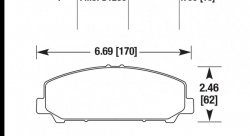 Колодки тормозные HB620Y.703 HAWK LTS передние INFINITI QX56 после 2006 г.в.