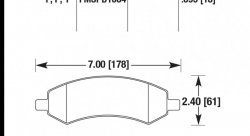 Колодки тормозные HB559Y.695 HAWK LTS перед DODGE RAM 1500, DURANGO