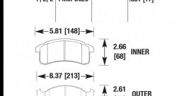 Колодки тормозные HB217E.681 HAWK Blue 9012 Camaro, Firebird 17 mm