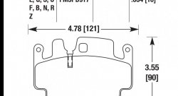 Колодки тормозные HB550U.634 HAWK DTC-70 Porsche 16 mm Porsche 911 (996), (997), Boxter (986)