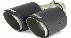 Насадка на глушитель, двойная, AKRAPOVIC EVO карбон, D посадочный 51 мм / наруж 90 мм, ПРАВ.