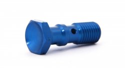 Болт (штуцер) двойной для banjo M10x1.25 L=30 mm алюминий СИНИЙ, Goodridge 993-03-32DBU