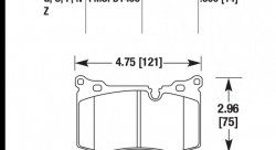 Колодки тормозные HB640S.550 HAWK HT-10; Mini Cooper JCW 14mm
