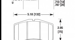 Колодки тормозные HB184S.650 HAWK HT-10 Brembo, Alcon 17 mm