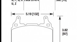 Колодки тормозные HB726U.582 HAWK DTC-70; 2010-2013 Camaro 6.2 Liter (Front) 15mm