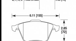 Колодки тормозные HB625F.760 HAWK HPS передние Audi TT (8J) / S3 (8P) / Volkswagen Golf R