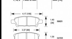 Колодки тормозные HB457F.605 HAWK HPS задние Mitsubishi Lancer 9, 10
